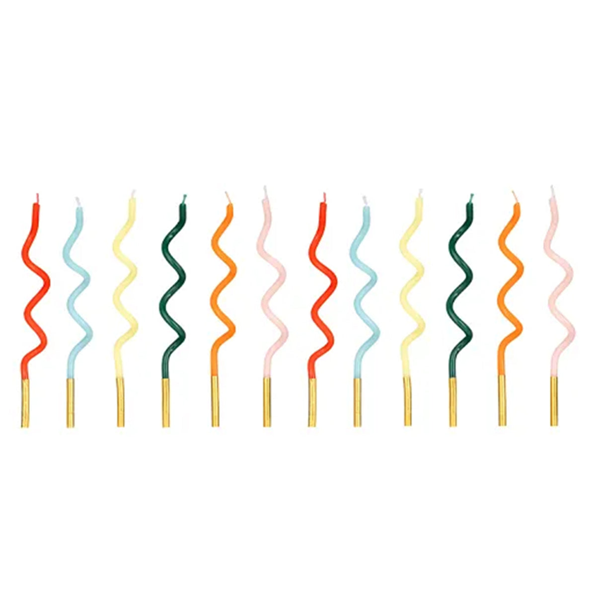 12 Kuchenkerzen - Rainbow Curl