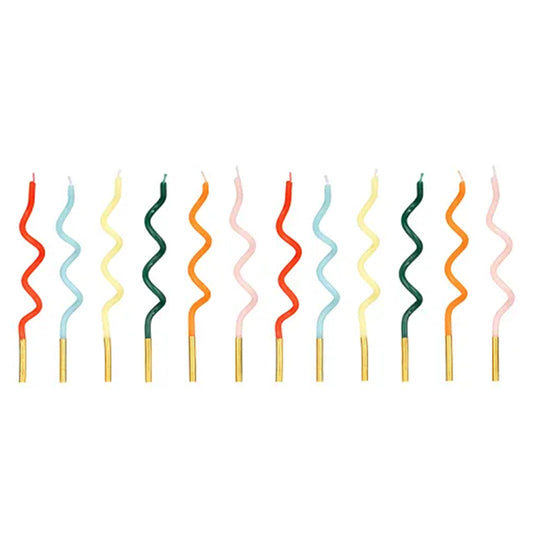 12 Kuchenkerzen - Rainbow Curl