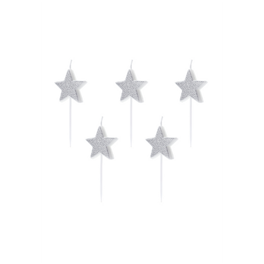 5 Kuchenkerzen - Stars