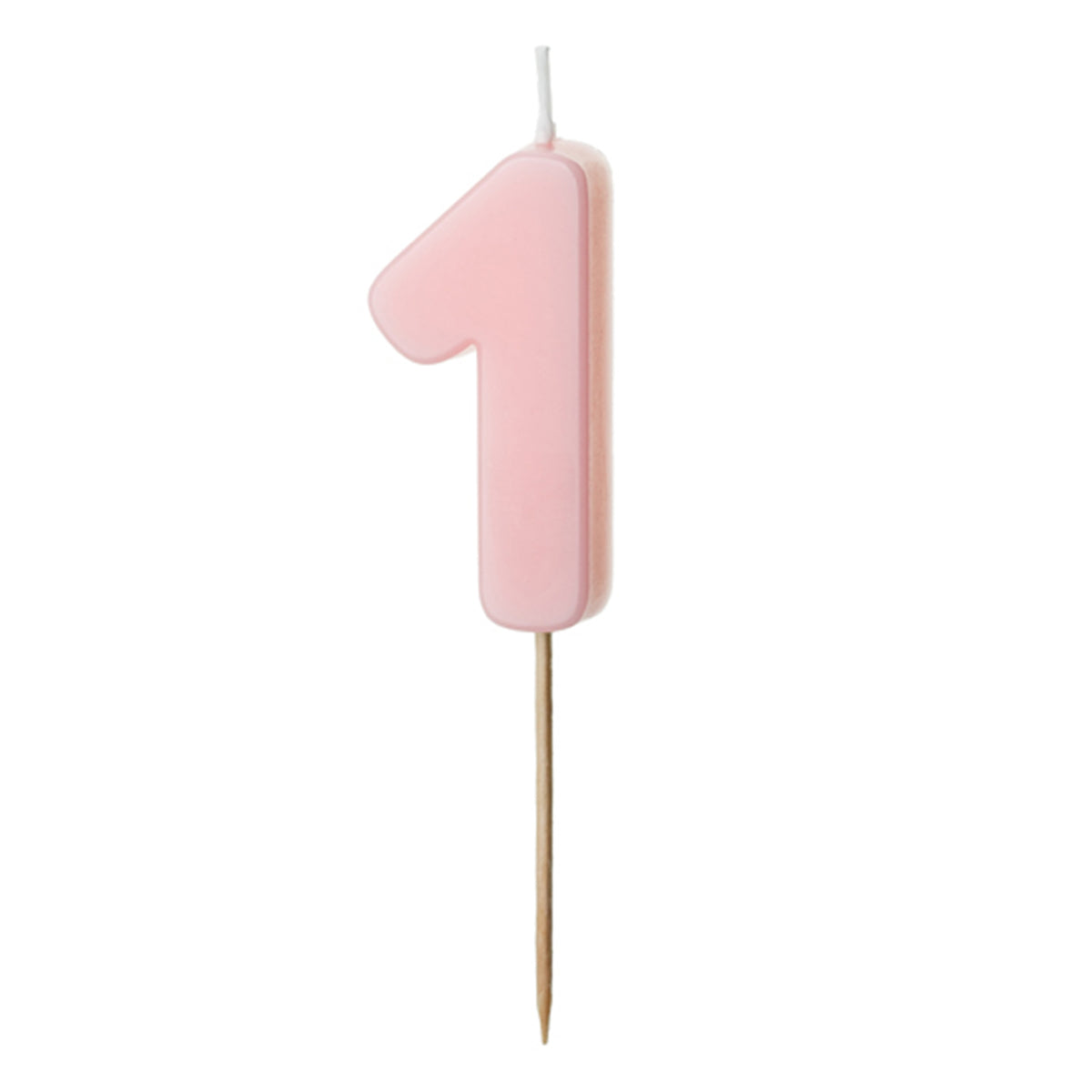 1 Kuchenkerze - Zahl 1 - Rosa