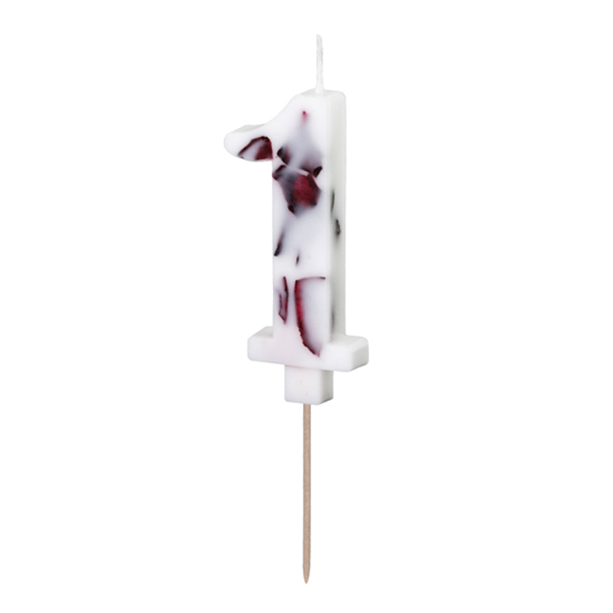 1 Kuchenkerze - Zahl 1 - Blütenblätter