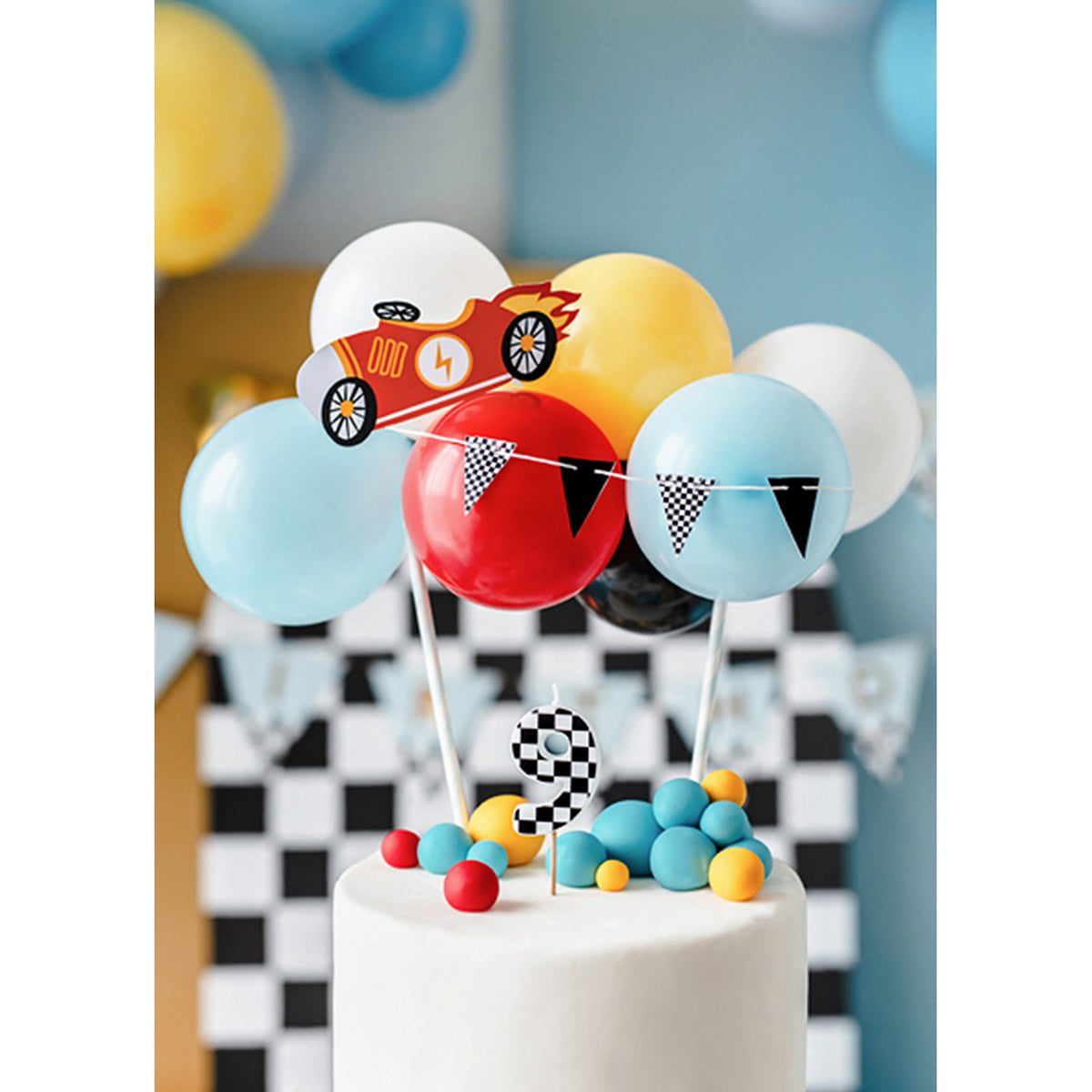 1 Kuchenkerze - Zahl 9 - Racing