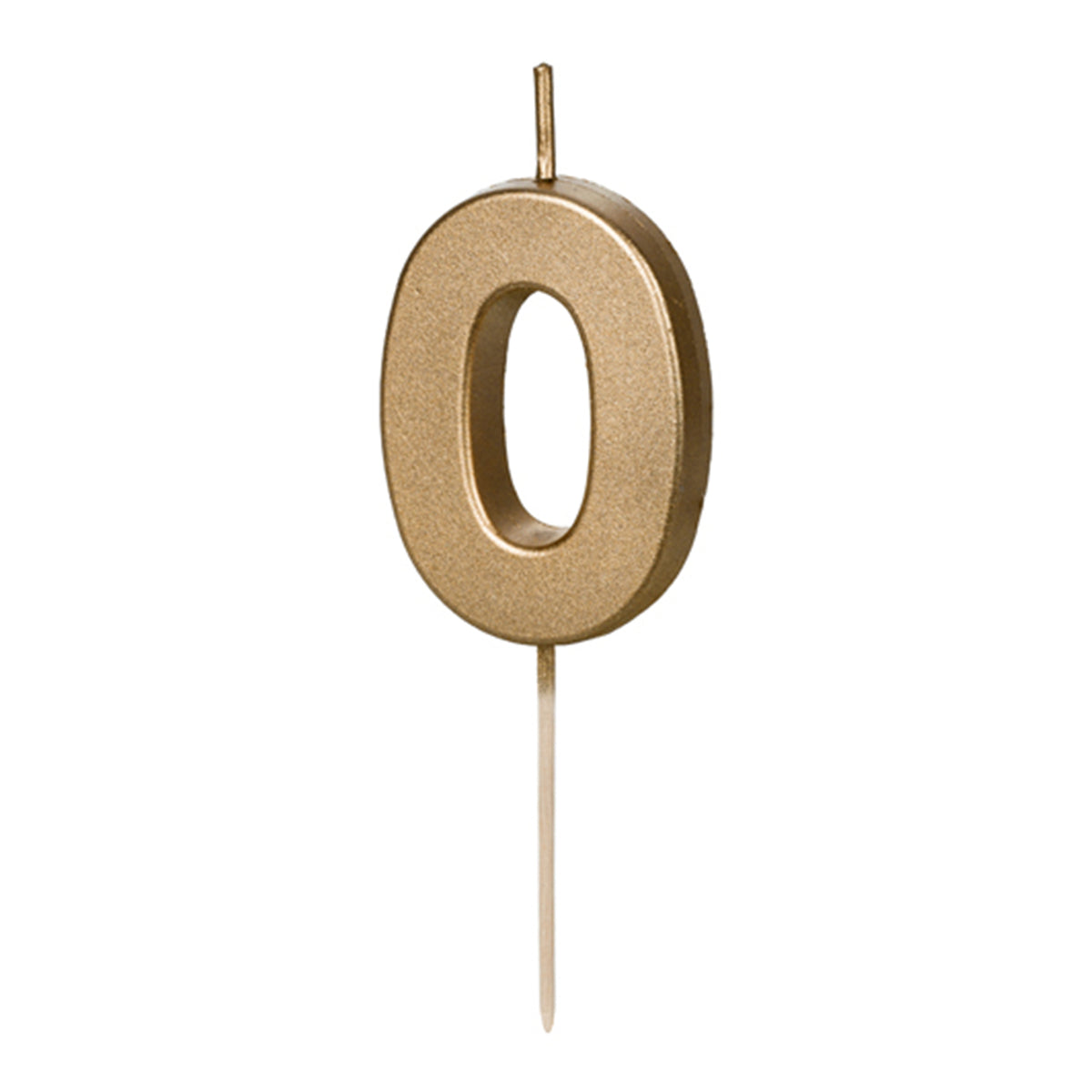 1 Kuchenkerze - Zahl 0 - Gold
