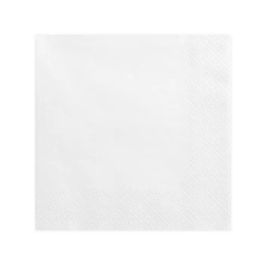 20 Servietten Dreilagig - weiß - Ø 33cm