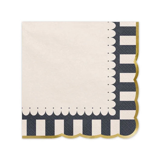 12 Servietten - 33 cm - Goldrand