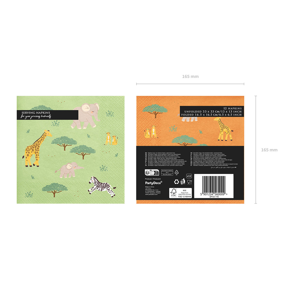 12 Servietten - Safari