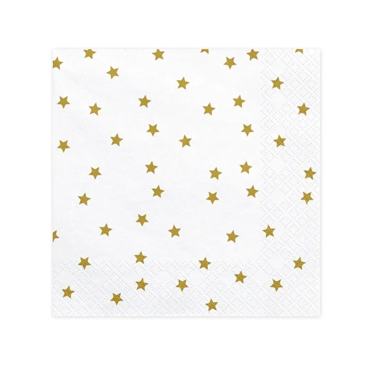 20 Servietten - Sterne - weiß & gold - Ø 33cm