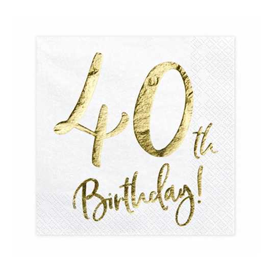 20 Servietten Trend - 33cm - 40th Birthday