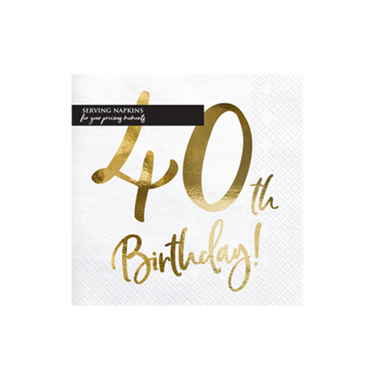 20 Servietten Trend - 33cm - 40th Birthday