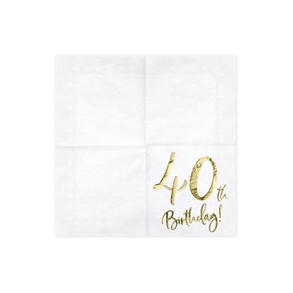 20 Servietten Trend - 33cm - 40th Birthday