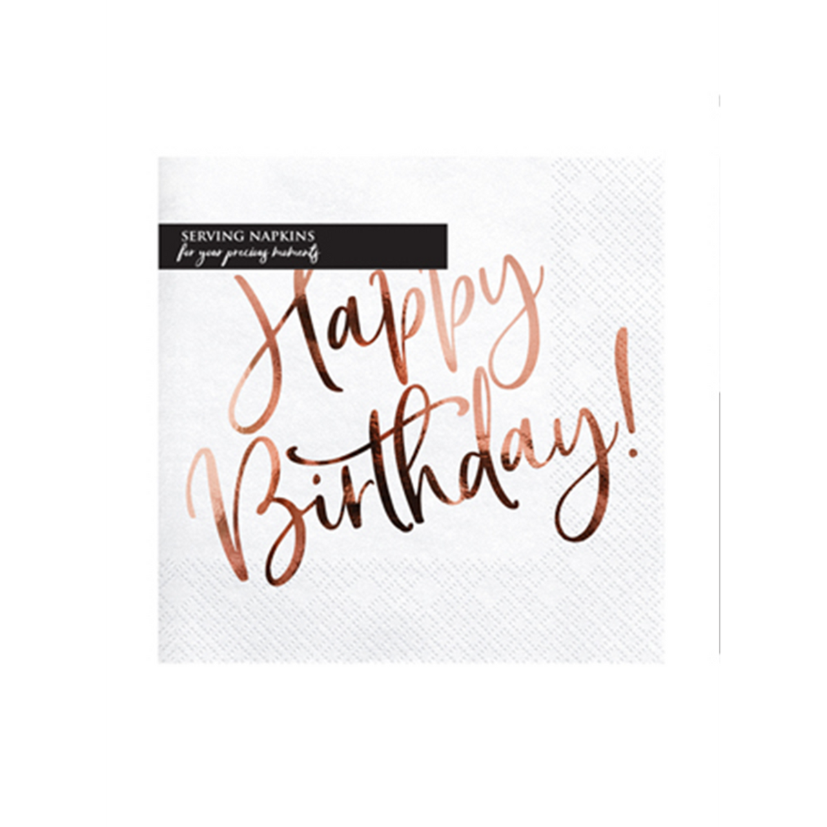 20 Servietten Trend - 33cm - Happy Birthday RoseGold