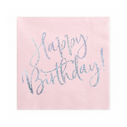 20 Servietten Trend - 33cm - Happy Birthday Shine