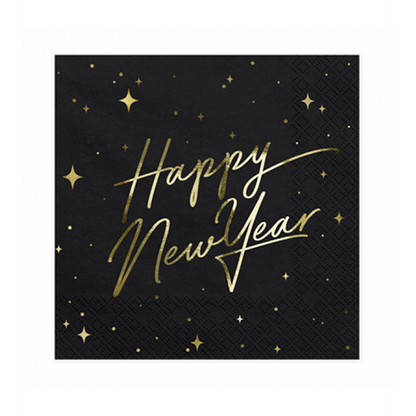 20 Servietten Trend - 33cm - Happy New Year Elegant