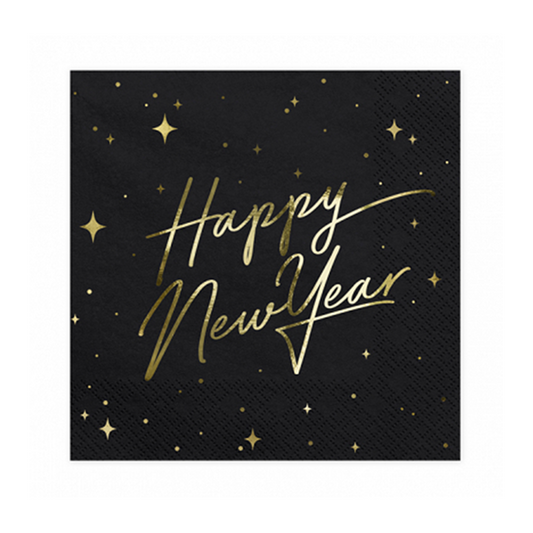 20 Servietten Trend - 33cm - Happy New Year Elegant