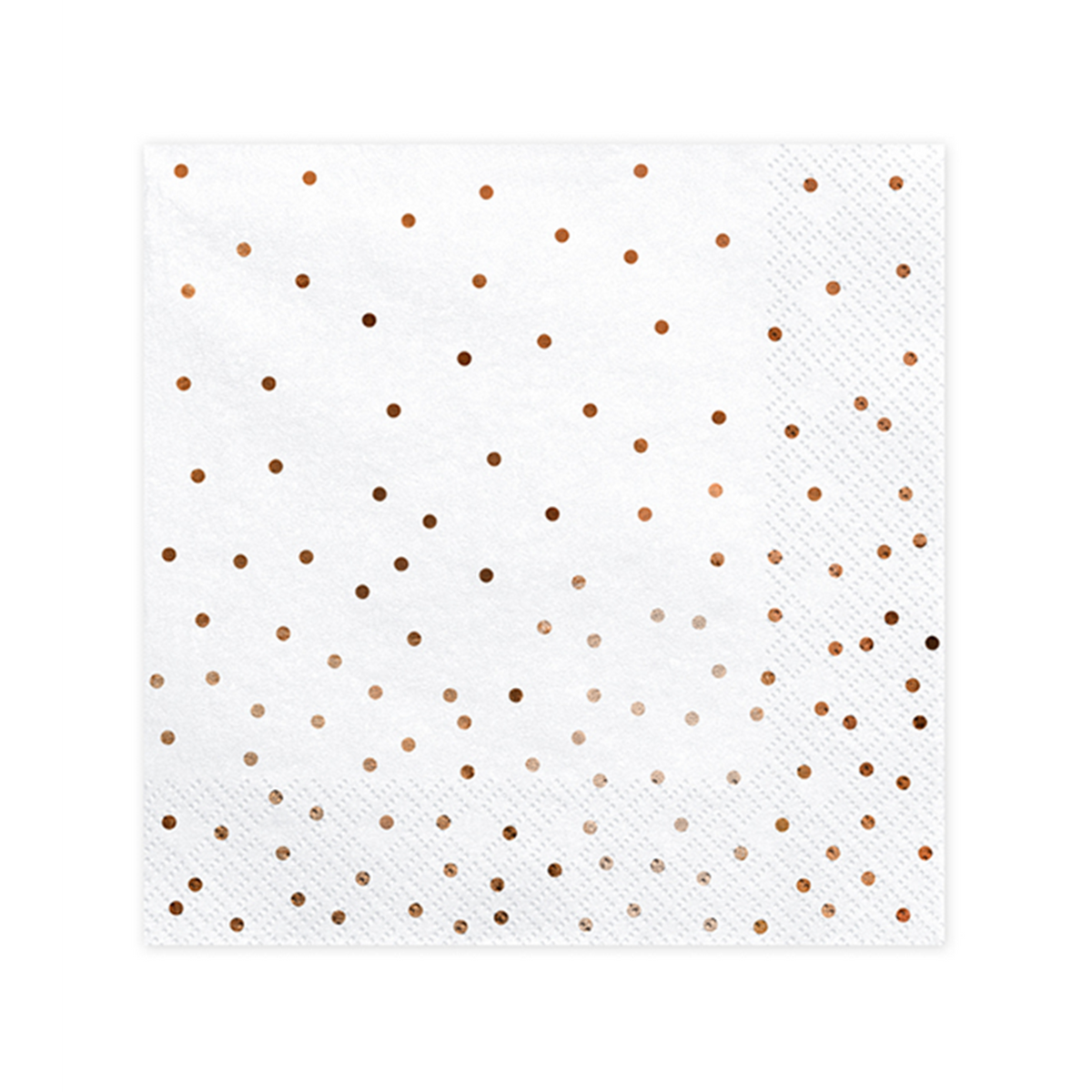 20 Servietten Trend - 33cm - White with RoseGold Dots