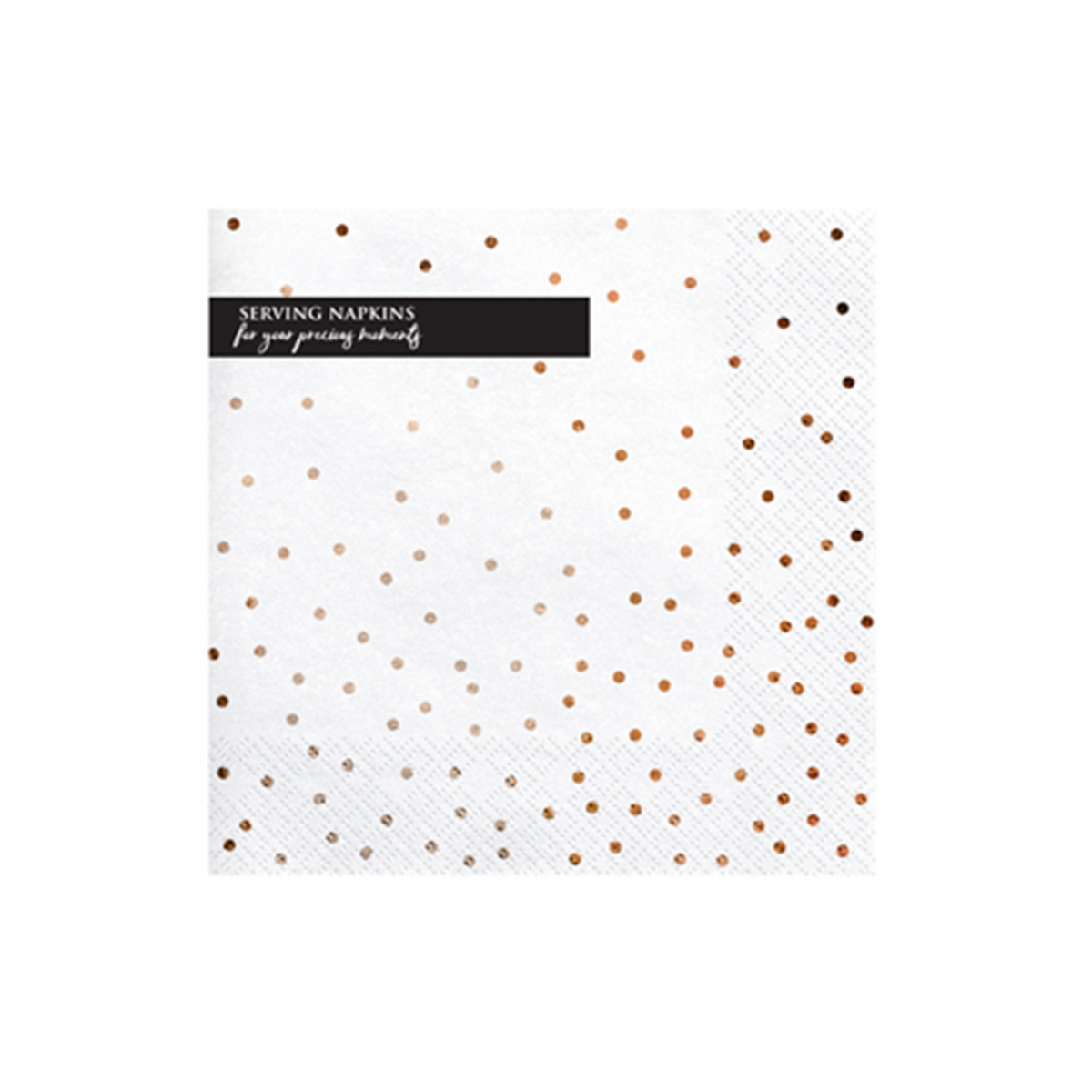 20 Servietten Trend - 33cm - White with RoseGold Dots