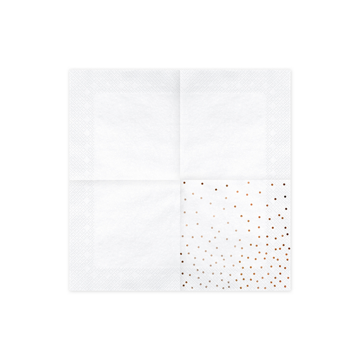 20 Servietten Trend - 33cm - White with RoseGold Dots