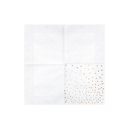 20 Servietten Trend - 33cm - White with RoseGold Dots