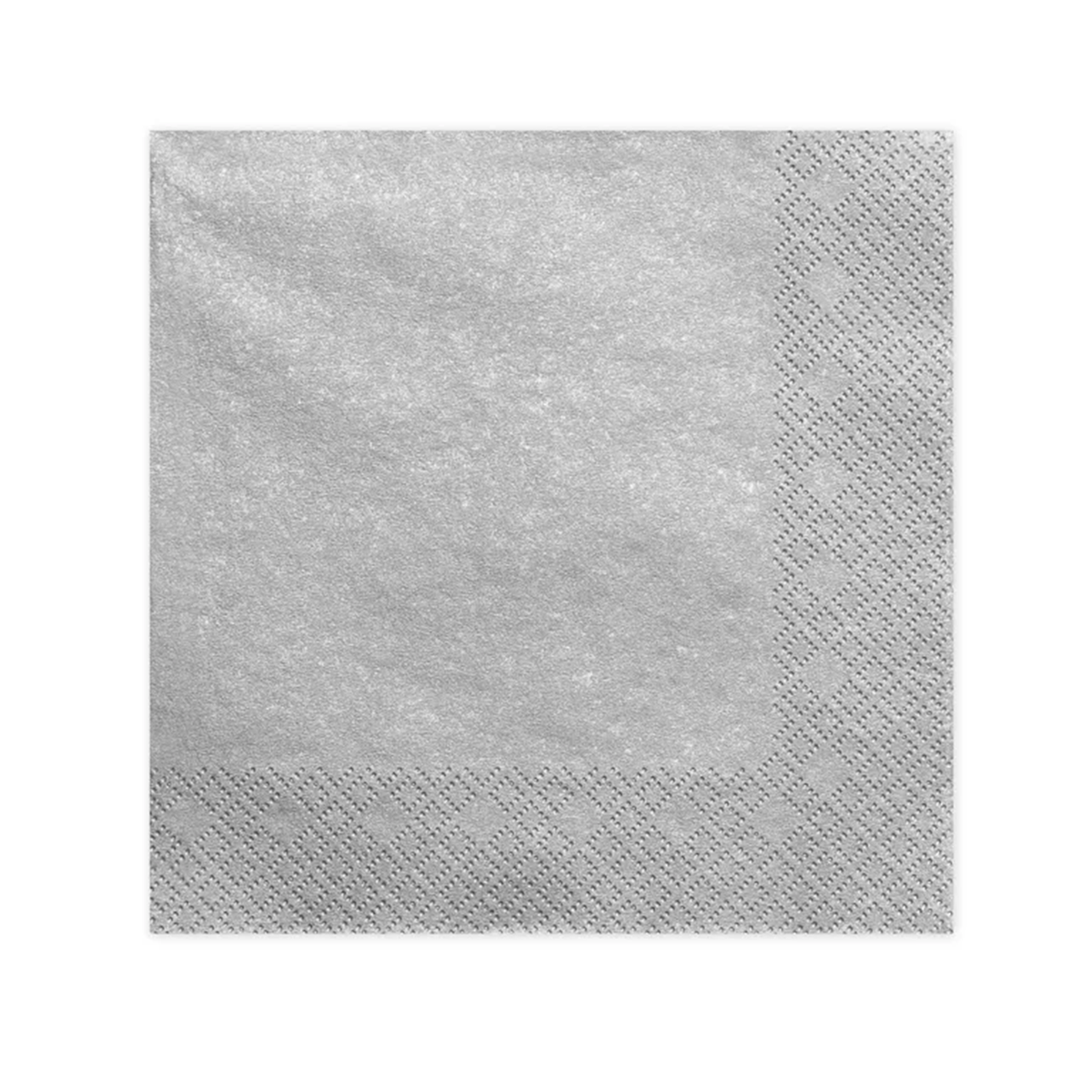 20 Servietten Dreilagig - silber metallic Ø 40cm