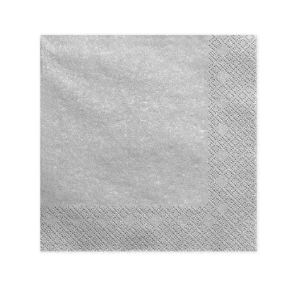 20 Servietten Dreilagig - silber metallic Ø 40cm