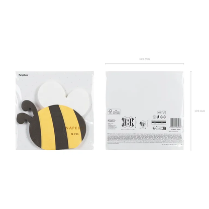 12 Servietten Trend - 16cm - Biene