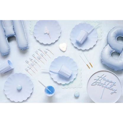 12 Plastikstrohhalme - Hellblau