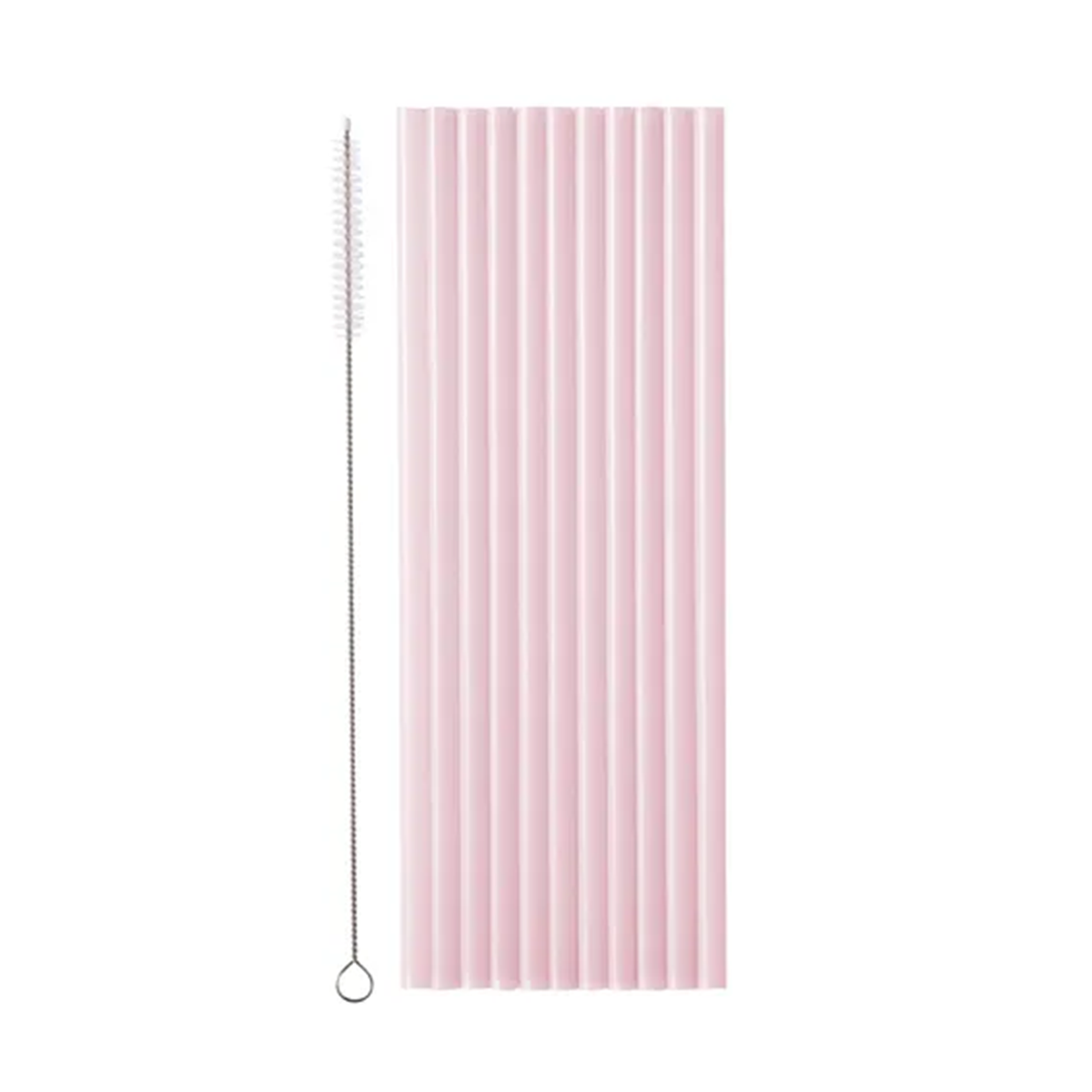 12 Plastikstrohhalme - Rosa