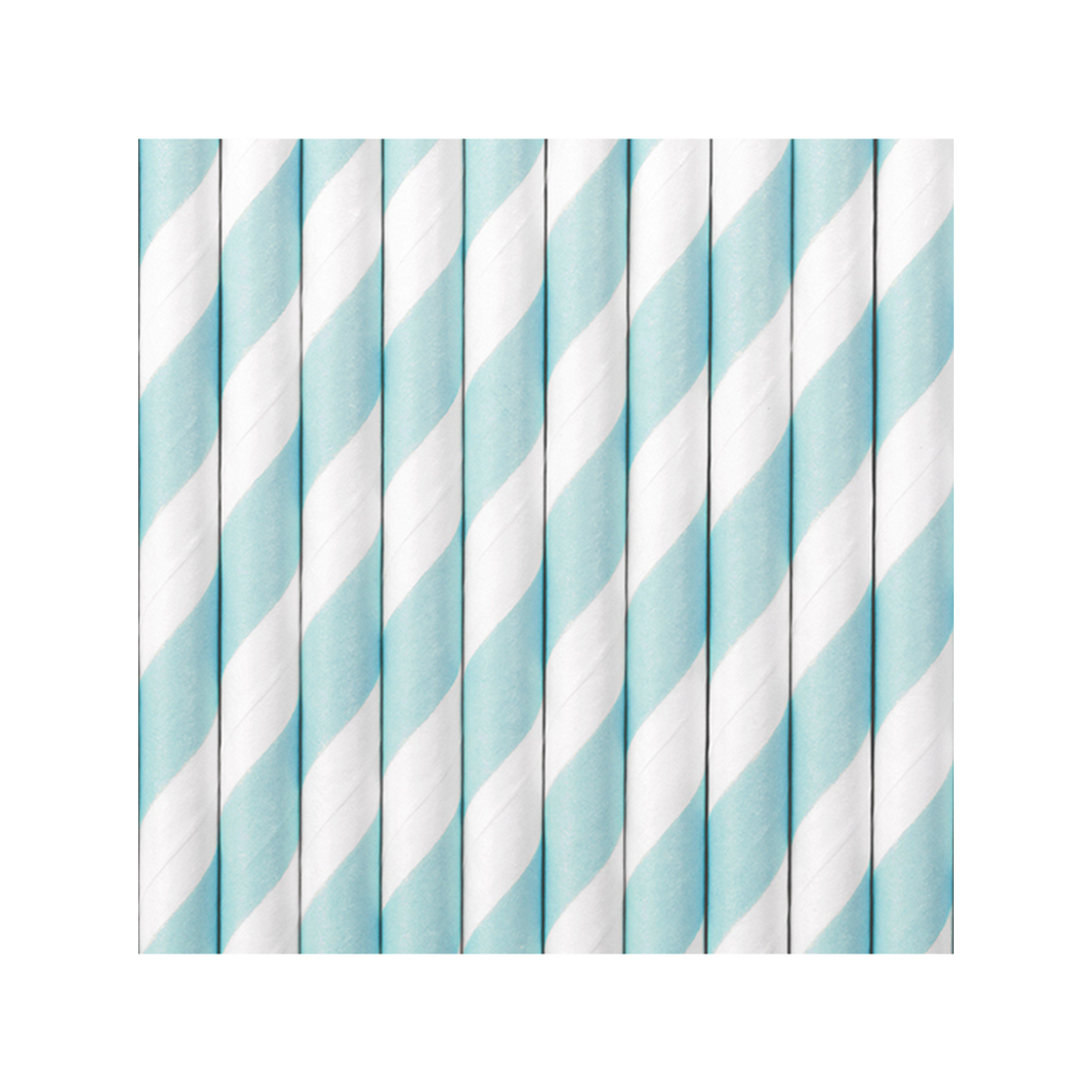 10 Papierstrohhalme - Mix - Hellblau