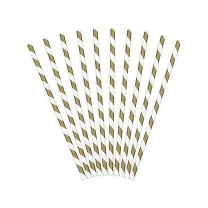 10 Papierstrohhalme - Mix - Gold