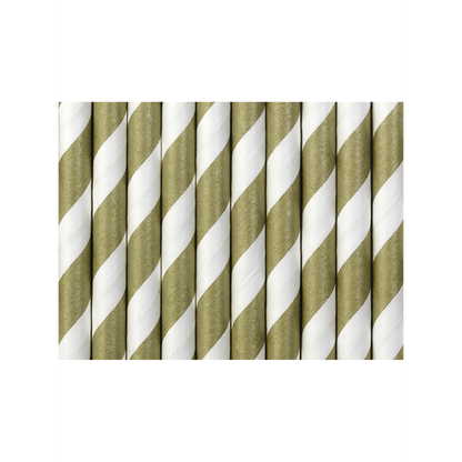 10 Papierstrohhalme - Mix - Gold