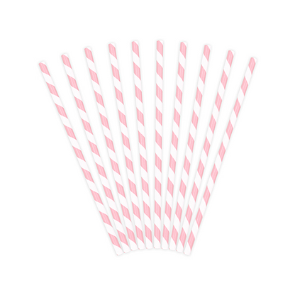 10 Papierstrohhalme - Mix - Rosa