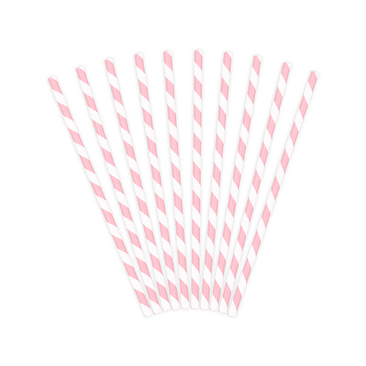 10 Papierstrohhalme - Mix - Rosa