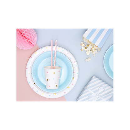 10 Papierstrohhalme - Mix - Rosa