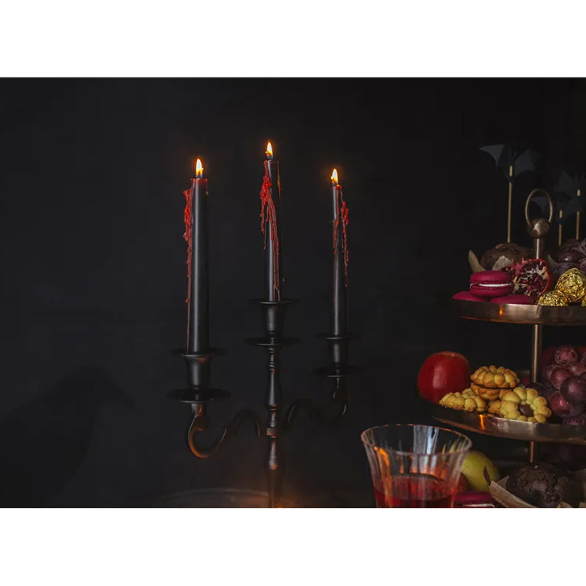 3 Kuchenkerzen - Halloween Blut