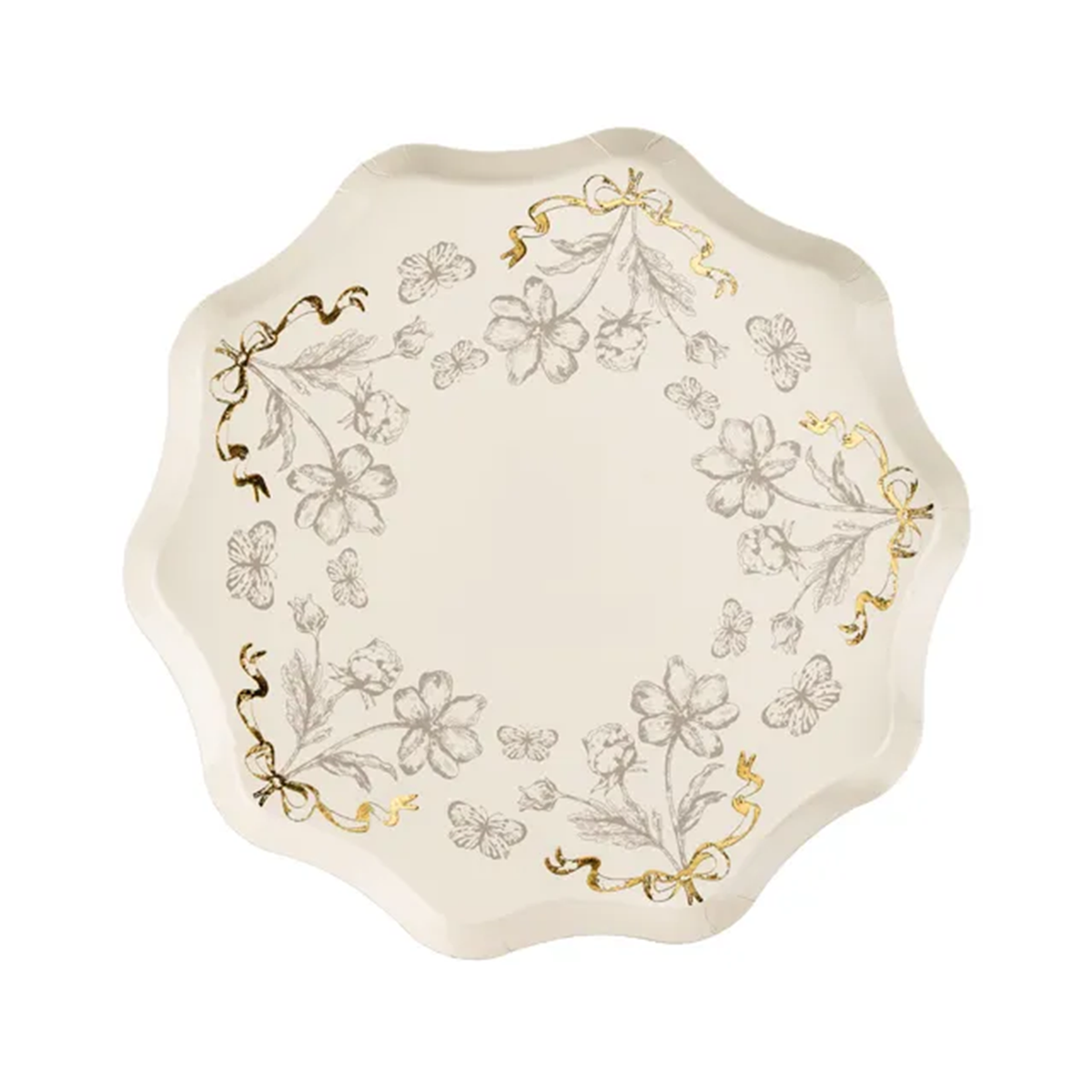 6 Pappteller - Blumen - 23 cm - Mix