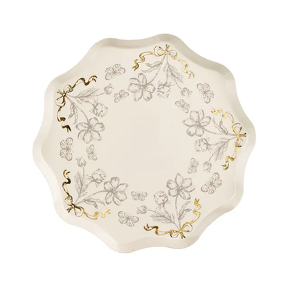 6 Pappteller - Blumen - 23 cm - Mix