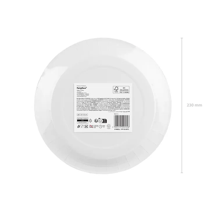 6 Pappteller - Dunkelrot - 23cm