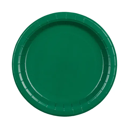 6 Pappteller - Dunkelgrün - 23cm