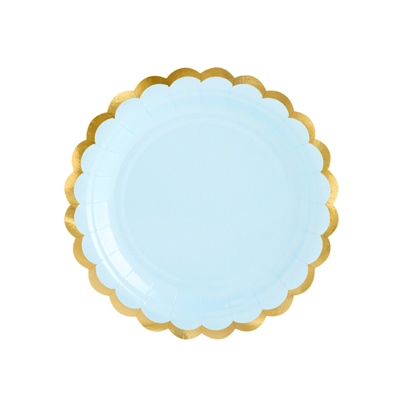 6 Pappteller Trend - Ø 18cm - Pastell Hellblau