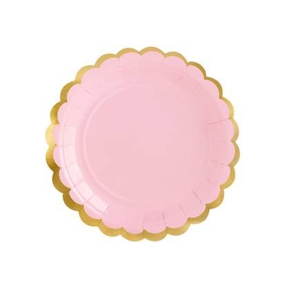 6 Pappteller Trend - Ø 18cm - Pastell Rosa