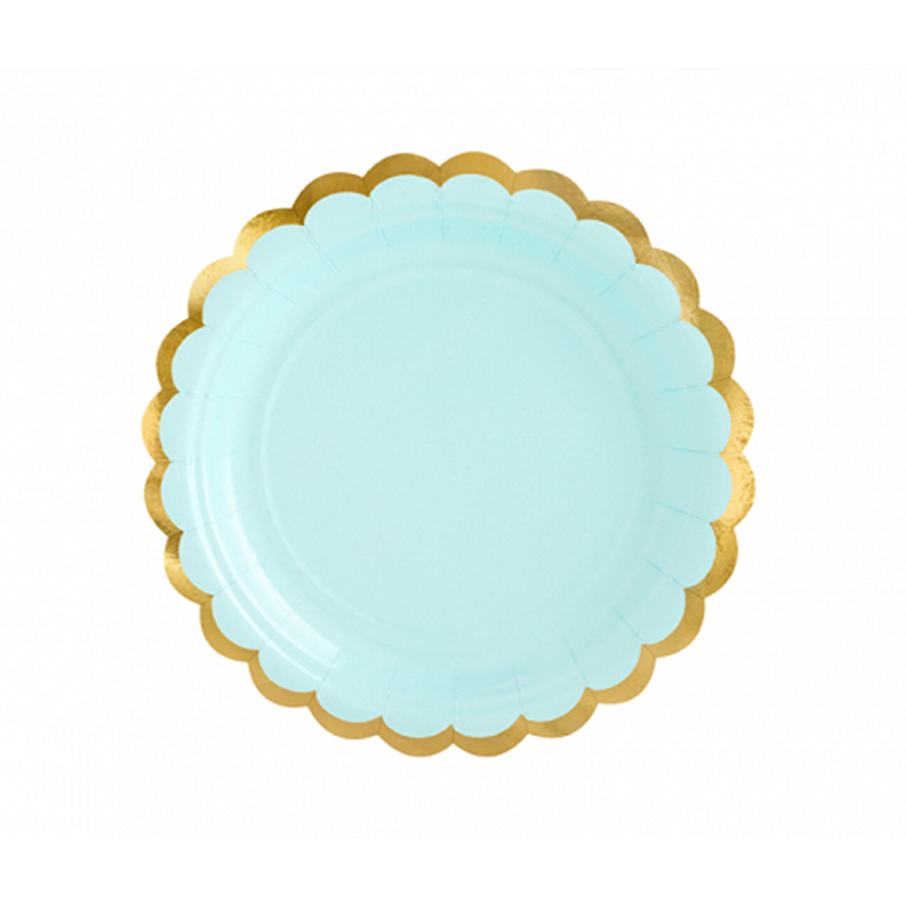 6 Pappteller Trend - Ø 18cm - Pastell Mint