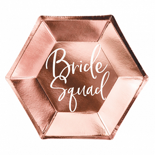 6 Pappteller Trend - Ø 23cm - Bride Squad