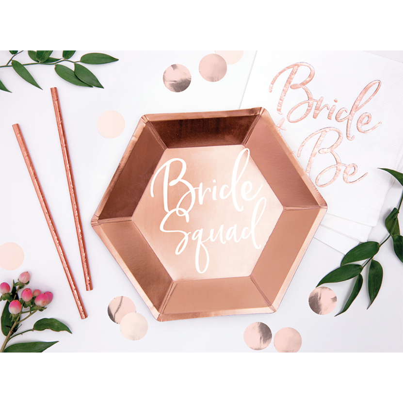 6 Pappteller Trend - Ø 23cm - Bride Squad
