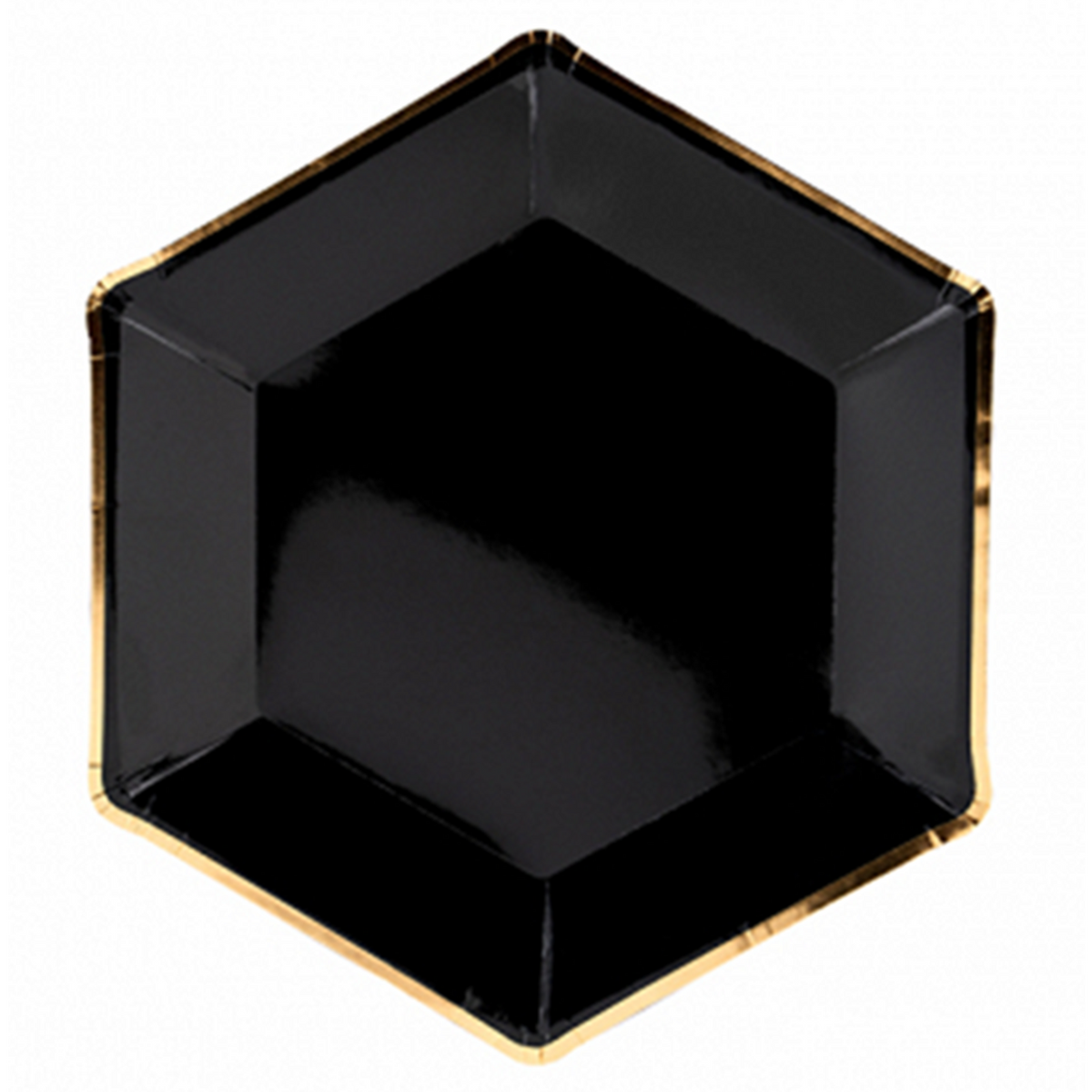 6 Pappteller Trend - Ø 23cm - Schwarz & Gold