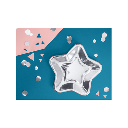 6 Pappteller Trend - Ø 23cm - Silver Star