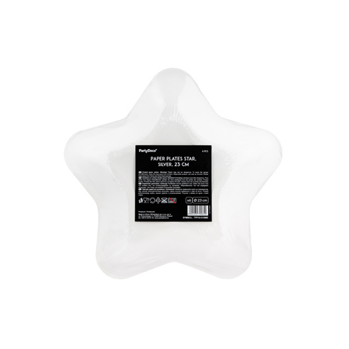 6 Pappteller Trend - Ø 23cm - Silver Star