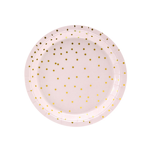 6 Pappteller Trend - Ø 18cm - Dots Rosa