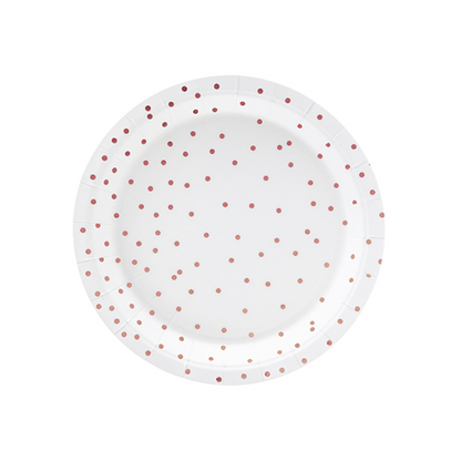 6 Pappteller Trend - Ø 18cm - Dots Weiß