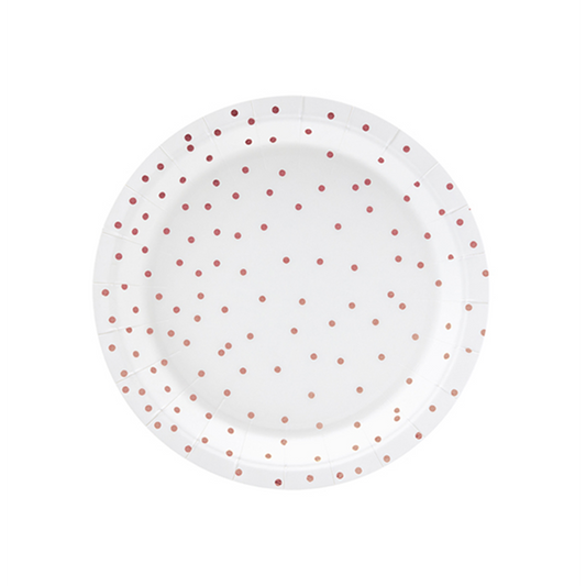 6 Pappteller Trend - Ø 18cm - Dots Weiß