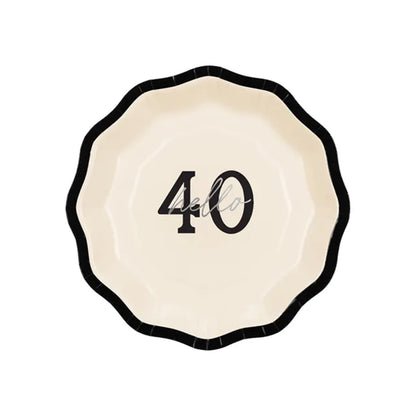 6 Pappteller - Ø 18cm - Hello 40